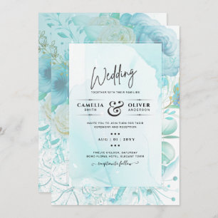 LeahG INK Verre de mer Turquoise Aqua INVITATION A