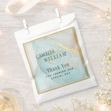 LeahG INK Zee Glass Blauwgroen Gold Wedding