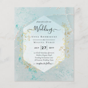 LeahG INK Zee Glass Turquoise Gold Aqua INVITE Flyer