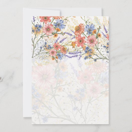 LeahG Lente Zomer Boho Bloem Bloemen Bruiloft Kaart (Achterkant)