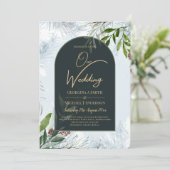 LeahG Mariage d'hiver Aqua Blue Green INVITATION (Debout devant)