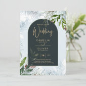 LeahG Mariage d'hiver Aqua Blue Green INVITATION (Debout devant)