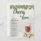 LeahG Mulled wijn Proost op Liefde Winter Bruiloft Kaart (Voorkant)