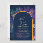 LeahG Navy Violet Or INVITATIONS DE MARIAGE TONS D (Devant)