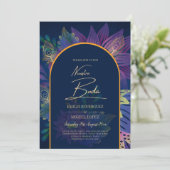 LeahG Navy Violet Or INVITATIONS DE MARIAGE TONS D (Debout devant)