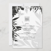 LeahG noir blanc Rose Mariage INVITATION budgétair (Dos)