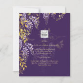 LeahG Paars Goud WISTERIA Bloem Bruiloft UITNODIGI (Achterkant)