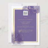 LeahG PAARSE GOLD Wedding Lavender ALCOHOL INK Kaart (Achterkant)