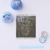 LeahG Paarse WISTERIA Rustic Lace Wedding Flyer (Enkel)