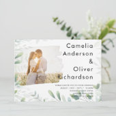LeahG Photo Overlay GREENERY Wedding Invitation (Debout devant)