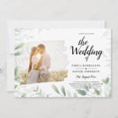 LeahG Photo Overlay GREENERY Wedding Invitation (Devant)