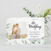 LeahG Photo Overlay GREENERY Wedding Invitation (Debout devant)