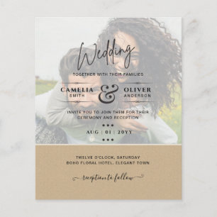 LeahG PHOTO WEDDING INVITATION Budget Overlay Text Flyer