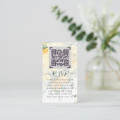 LeahG QR Code Wedding Details invoegen RSVP-cadeau Visitekaartje (Staand voorkant)