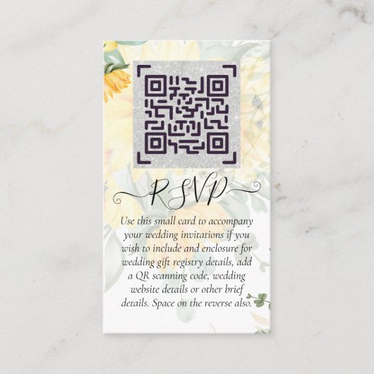 LeahG QR Code Wedding Details invoegen RSVP-cadeau Visitekaartje (Voorkant)