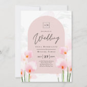 LeahG Rose Calla Lily Mariage floral Invitation (Devant)