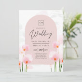 LeahG Rose Calla Lily Mariage floral Invitation (Debout devant)