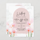 LeahG Roze Calla lelie Bloemen Bruiloft Uitnodigin (Voorkant / Achterkant)