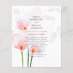LeahG Roze Calla Lily Bloemen Bruiloft Invite alli Flyer