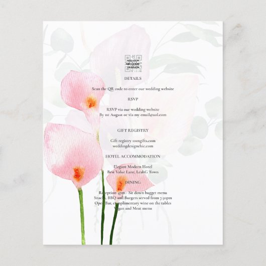 LeahG Roze Calla Lily Foto Overlay Huwelijksuitnod