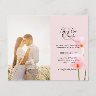 LeahG Roze Calla Lily PHOTO Overlay Wedding Invite