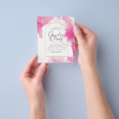 LeahG ROZE GOUDEN INKT Abstracte Huwelijks UITNODI Flyer (Hand)