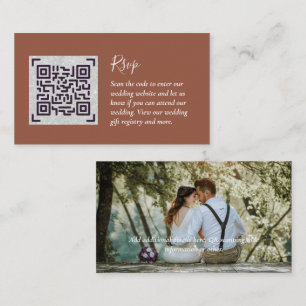 LeahG RSVP QR Code PHOTO Details Wedding Kaart