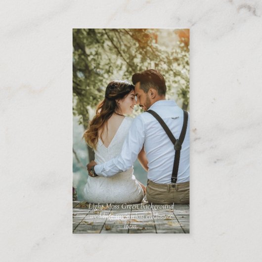 LeahG RSVP QR Code PHOTO Details Wedding Kaart Visitekaartje (Achterkant)