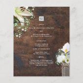 LeahG Rustic Calla Lily Floral Wedding Invite Flyer (Achterkant)