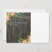 LeahG Rustic Hout Perzik Koraal Bloemige Trouwfees Save The Date (Achterkant)