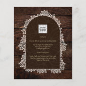 LeahG Rustic Lace Gypsophila Wood Wedding INVITE (Achterkant)