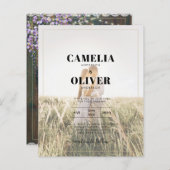 LeahG Rustic WISTERIA Lace Floral Wedding INVITE (Voorkant / Achterkant)