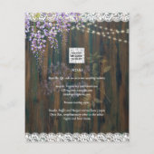 LeahG Rustic WISTERIA Lace Floral Wedding INVITE Flyer (Achterkant)
