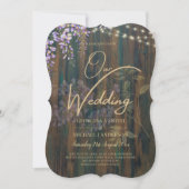 LeahG Rustic WISTERIA Lace Floral Wedding INVITE Kaart (Voorkant)