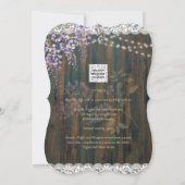 LeahG Rustic WISTERIA Lace Floral Wedding INVITE Kaart (Achterkant)