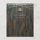 LeahG Rustic Wood Lace Lights Wedding Invite (Achterkant)