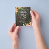 LeahG Rustic Wood Peach Koral Wedding Flyer (Hand)