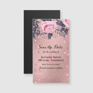 LeahG Silver Navy Rosegold PInk Floral Wedding