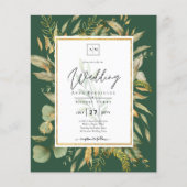 LeahG Smaragdgroene groene Wedding Invite (Voorkant)