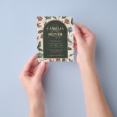 LeahG Smaragdgroene Terracotta Goud HERFST Bruilof Flyer (Hand)