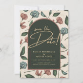 LeahG Smaragdgroene Terracotta Herfst Save The Dat Kaart (Voorkant)