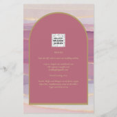 LeahG Stof Roze Lavendel Gouden Trouw Uitnodiging Flyer (Achterkant)