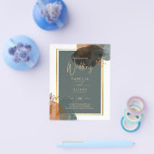 Leahg TEAL AARDETONEN TROUWKAART QR Code Flyer (Enkel)