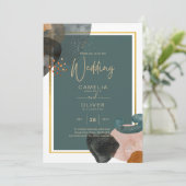 Leahg TEAL TONS TERRE INVITATION DE MARIAGE Code Q (Debout devant)
