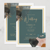 Leahg TEAL TONS TERRE MARIAGE INVITATION Code QR (Devant / Derrière)