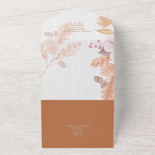 LeahG Terracotta Automne part Mariage Invitation (Dehors)