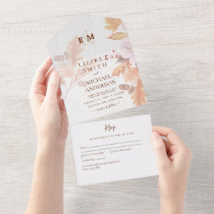 LeahG Terracotta Automne part Mariage Invitation