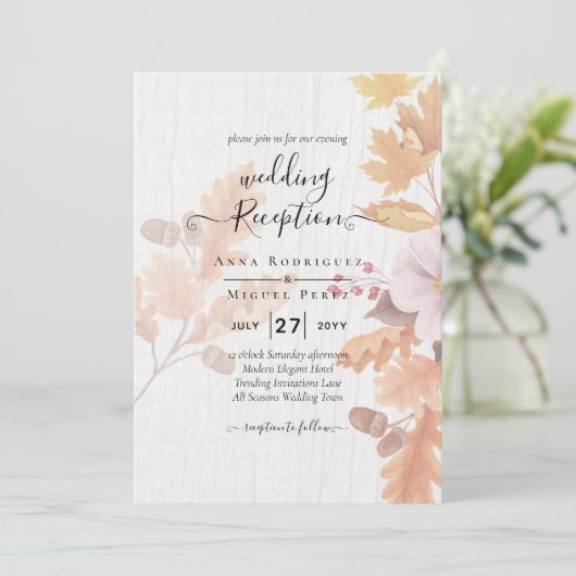 LeahG Terracotta Automne part Mariage Invitation (Debout devant)