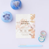 LeahG Terracotta Fall Leaves Wedding Invite Flyer (Enkel)