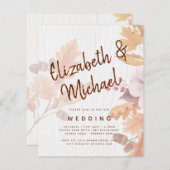 LeahG Terracotta Herfstbladeren Trouw Uitnodiging (Voorkant / Achterkant)